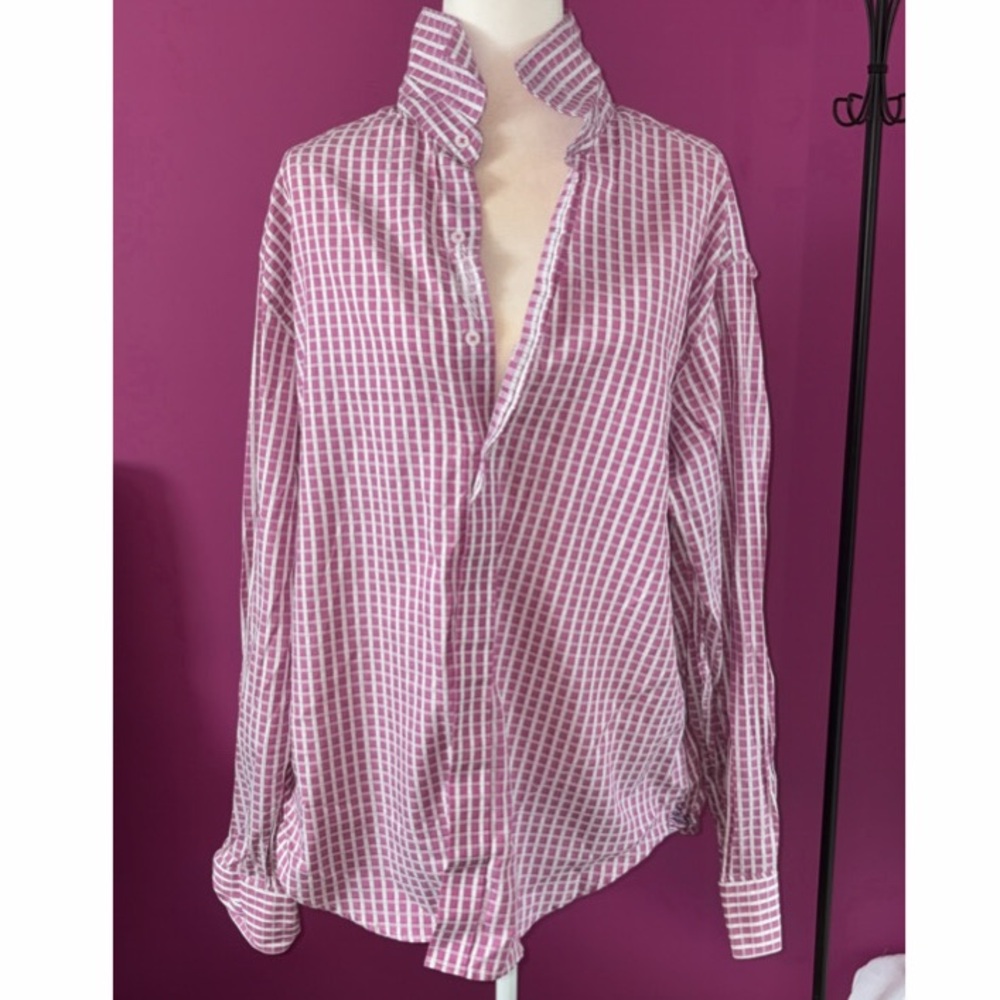 MENS Robert Graham Pink and White Checkered Button-Up Shirt
